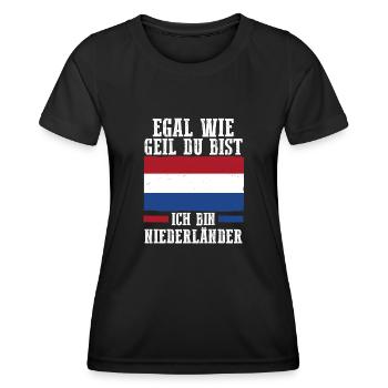 Niederländer Niederlande Holland - Frauen Funktions-T-Shirt - Schwarz - Vorne - AI Model Female 172 light (172cm)