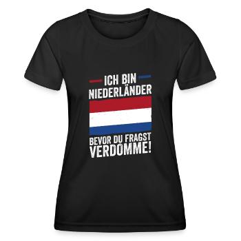 Niederländer Niederlande Holland - Frauen Funktions-T-Shirt - Schwarz - Vorne - AI Model Female 172 light (172cm)