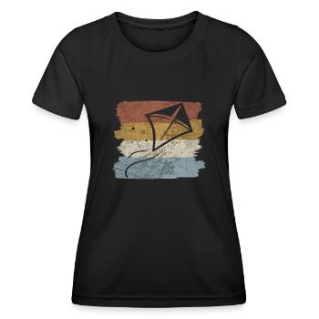 Kite Flying Enthusiast Design - Women's Functional T-Shirt - black - Front - AI Model Female 172 light (172cm)