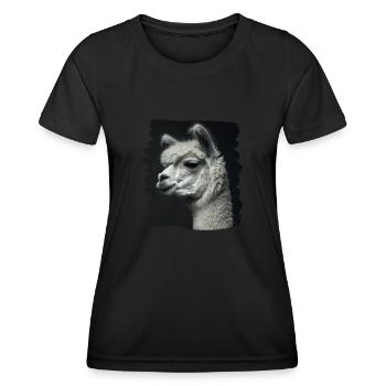 Alpaca Alpakas Alpaka - Frauen Funktions-T-Shirt - Schwarz - Vorne - AI Model Female 172 light (172cm)