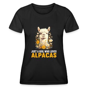 Alpaca Alpakas Alpaka - Frauen Funktions-T-Shirt - Schwarz - Vorne - AI Model Female 172 light (172cm)