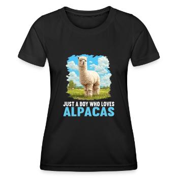 Alpaca Alpakas Alpaka - Frauen Funktions-T-Shirt - Schwarz - Vorne - AI Model Female 172 light (172cm)