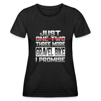 Encore un vélo de gravier Je promets Gravelbike - T-shirt sport Femme - noir - Devant - AI Model Female 172 light (172cm)