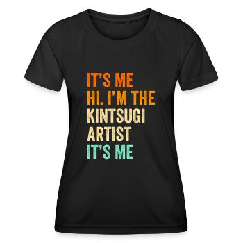 Conception japonaise de réparation de l’or Kintsukuroi - T-shirt sport Femme - noir - Devant - AI Model Female 172 light (172cm)