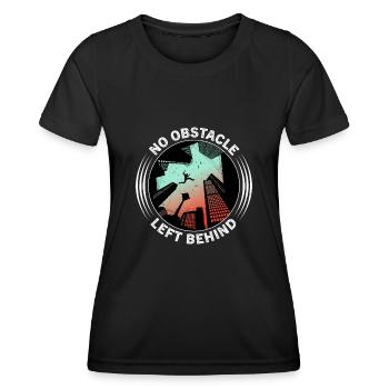 Funny parkour saying - Women's Functional T-Shirt - black - Front - AI Model Female 172 light (172cm)