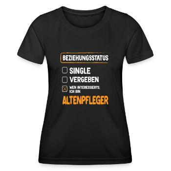 Altenpfleger Beziehungsstatus Altenpfleger - Frauen Funktions-T-Shirt - Schwarz - Vorne - AI Model Female 172 light (172cm)