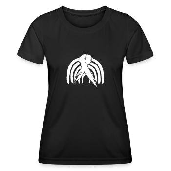Ruban blanc du Mois de la sensibilisation au cancer du poumon - T-shirt sport Femme - noir - Devant - AI Model Female 172 light (172cm)