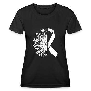 Lungenkrebs-Bewusstseinsmonat Weiße Schleife - Frauen Funktions-T-Shirt - Schwarz - Vorne - AI Model Female 172 light (172cm)