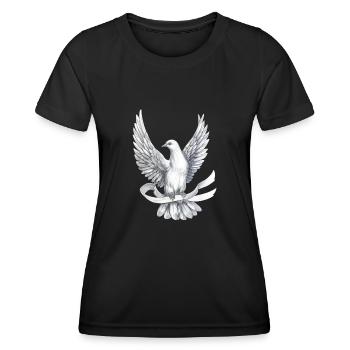 Lungenkrebs-Bewusstseinsmonat Weiße Schleife - Frauen Funktions-T-Shirt - Schwarz - Vorne - AI Model Female 172 light (172cm)