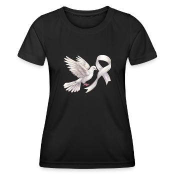 Lungenkrebs-Bewusstseinsmonat Weiße Schleife - Frauen Funktions-T-Shirt - Schwarz - Vorne - AI Model Female 172 light (172cm)
