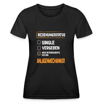 Anlagenmechaniker Beziehungsstatus Klempner - Frauen Funktions-T-Shirt - Schwarz - Vorne - AI Model Female 172 light (172cm)