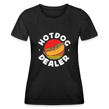 Hot Dog Adult Retro Hot Dog Dealer - Frauen Funktions-T-Shirt - Schwarz - Vorne - AI Model Female 172 light (172cm)