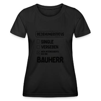Constructeur Relation Statut Constructeur Constructeur Construction de maison - T-shirt sport Femme - noir - Devant - AI Model Female 172 light (172cm)