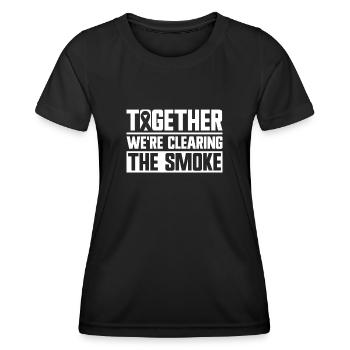 Lung Cancer Awareness Month White Ribbon - Women's Functional T-Shirt - black - Front - AI Model Female 172 light (172cm)