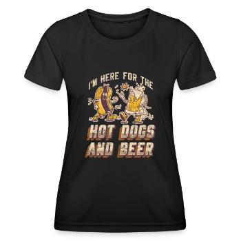 Hot Dog Adult Beer Vintage Je suis - T-shirt sport Femme - noir - Devant - AI Model Female 172 light (172cm)