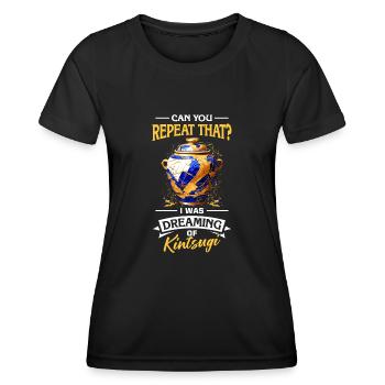 Conception japonaise de réparation de l’or Kintsukuroi - T-shirt sport Femme - noir - Devant - AI Model Female 172 light (172cm)