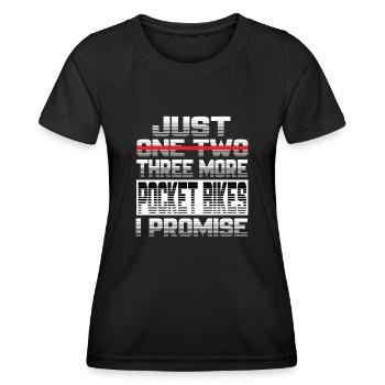 Just One More Pocket Bike I Promise Pocket Bike - Frauen Funktions-T-Shirt - Schwarz - Vorne - AI Model Female 172 light (172cm)