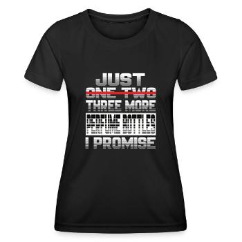 Encore un flacon de parfum que je promets Parfüm - T-shirt sport Femme - noir - Devant - AI Model Female 172 light (172cm)