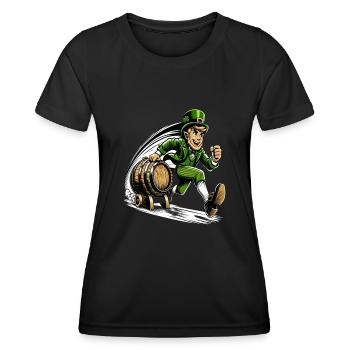 Running Leprechaun (Irish Leprechaun) - Women's Functional T-Shirt - black - Front - AI Model Female 172 light (172cm)