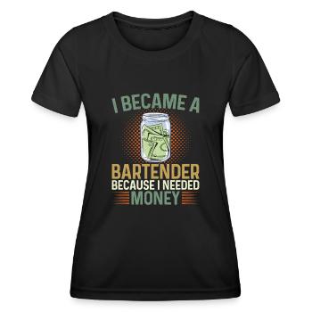 Bartender Mixologist I Became A - Women's Functional T-Shirt - black - Front - AI Model Female 172 light (172cm)