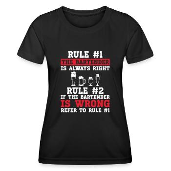Bartender Mixologist Rule #1 The - Frauen Funktions-T-Shirt - Schwarz - Vorne - AI Model Female 172 light (172cm)