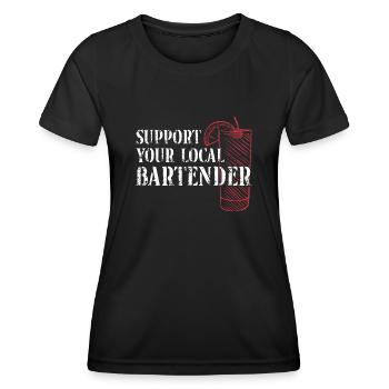 Bartender Mixologist Support Your - Frauen Funktions-T-Shirt - Schwarz - Vorne - AI Model Female 172 light (172cm)