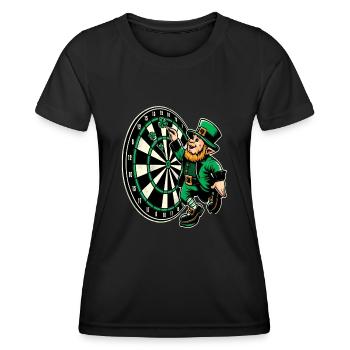 Fléchettes jouant du lutin (lutin irlandais) - T-shirt sport Femme - noir - Devant - AI Model Female 172 light (172cm)