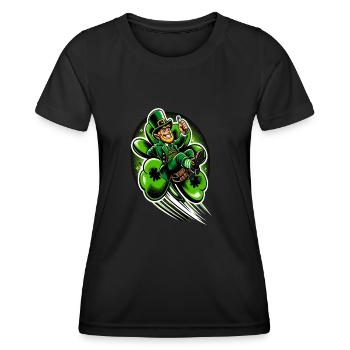Flying Leprechaun (Irish Leprechaun) - Women's Functional T-Shirt - black - Front - AI Model Female 172 light (172cm)