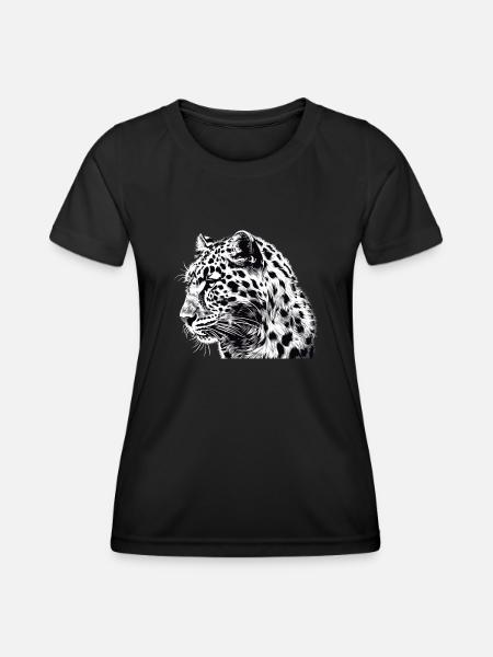 Leoparden Leopard - Frauen Funktions-T-Shirt - Schwarz
