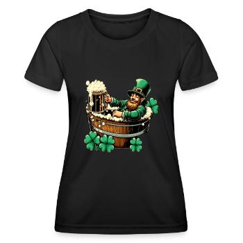 Bathing Leprechaun (Irish Leprechaun) - Women's Functional T-Shirt - black - Front - AI Model Female 172 light (172cm)
