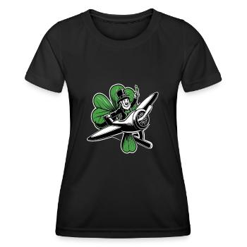Flying Leprechaun (Irish Leprechaun) - Women's Functional T-Shirt - black - Front - AI Model Female 172 light (172cm)