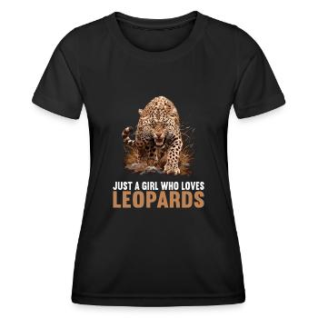 Leoparden Leopard - Women's Functional T-Shirt - black - Front - AI Model Female 172 light (172cm)