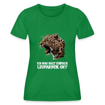 Leoparden Leopard - Women's Functional T-Shirt - kelly green - Front - AI Model Female 172 dark (172cm)