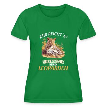 Leoparden Leopard - Women's Functional T-Shirt - kelly green - Front - AI Model Female 172 dark (172cm)