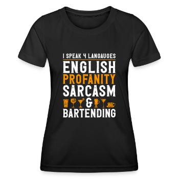 Bartender Mixologist I Speak 4 - Frauen Funktions-T-Shirt - Schwarz - Vorne - AI Model Female 172 light (172cm)
