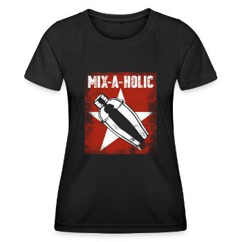 Barman Mixologue Mix-A-Holic - T-shirt sport Femme - noir - Devant - AI Model Female 172 light (172cm)