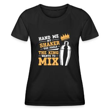 Barman Mixologue King Hand Me - T-shirt sport Femme - noir - Devant - AI Model Female 172 light (172cm)