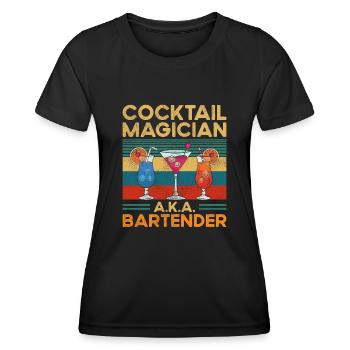 Bartender Mixologist Cocktail - Frauen Funktions-T-Shirt - Schwarz - Vorne - AI Model Female 172 light (172cm)