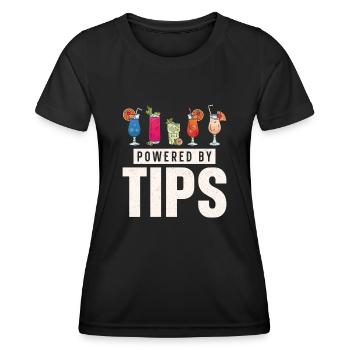 Bartender Mixologist Powered By - Women's Functional T-Shirt - black - Front - AI Model Female 172 light (172cm)
