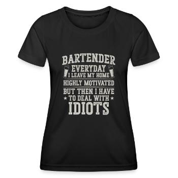 Bartender Mixologist Bartender - Frauen Funktions-T-Shirt - Schwarz - Vorne - AI Model Female 172 light (172cm)