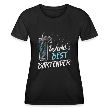 Bartender Mixologist World's Best - Frauen Funktions-T-Shirt - Schwarz - Vorne - AI Model Female 172 light (172cm)