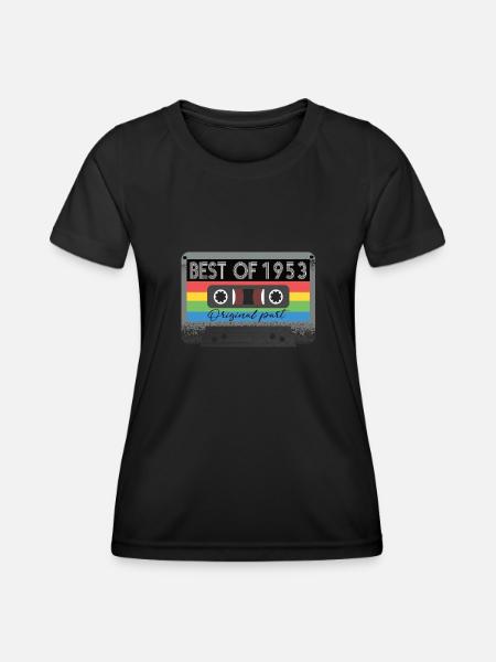 Best Of 1953 Vintage Cassette Retro Birthday - Women's Functional T-Shirt - black