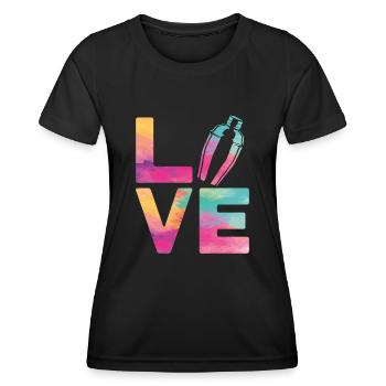 Bartender Mixologist Watercolor - Frauen Funktions-T-Shirt - Schwarz - Vorne - AI Model Female 172 light (172cm)
