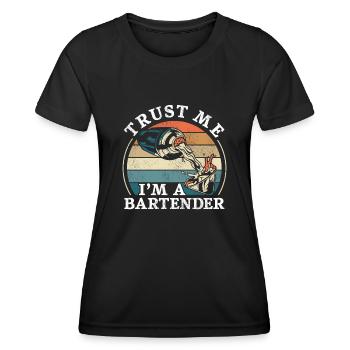 Barman Mixologue Rétro Vintage - T-shirt sport Femme - noir - Devant - AI Model Female 172 light (172cm)