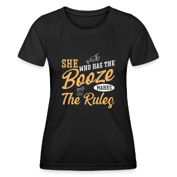 Barman Mixologue Celle qui a - T-shirt sport Femme - noir - Devant - AI Model Female 172 light (172cm)