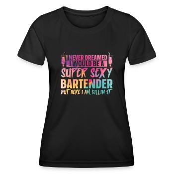 Bartender Mixologist I Never - Women's Functional T-Shirt - black - Front - AI Model Female 172 light (172cm)