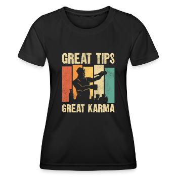 Bartender Mixologist Great Tips - Women's Functional T-Shirt - black - Front - AI Model Female 172 light (172cm)