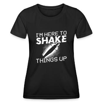 Barman Mixologue Je suis là pour - T-shirt sport Femme - noir - Devant - AI Model Female 172 light (172cm)