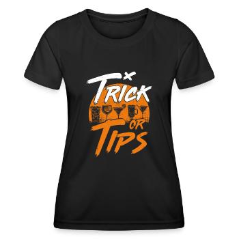 Truc ou astuces de mixologue barman - T-shirt sport Femme - noir - Devant - AI Model Female 172 light (172cm)