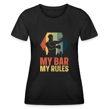 Bartender Mixologist My Bar My - Women's Functional T-Shirt - black - Front - AI Model Female 172 light (172cm)